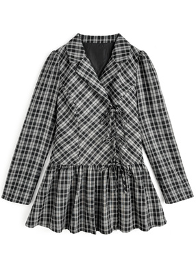 チェック柄ジャケットミニワンピース