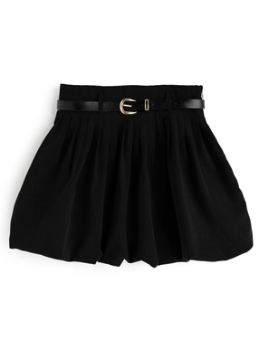 ベルト&インパン裏地付きバルーンミニスカート