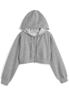 フードレースダブルジップスウェットパーカー