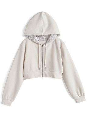 フードレースダブルジップスウェットパーカー