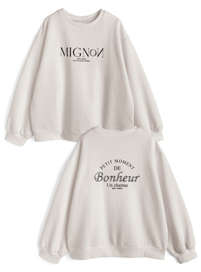 パールロゴプリントスウェットトップス