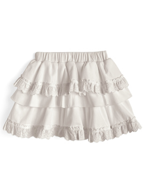 インパン裏地付きティアードフリルレースミニスカート