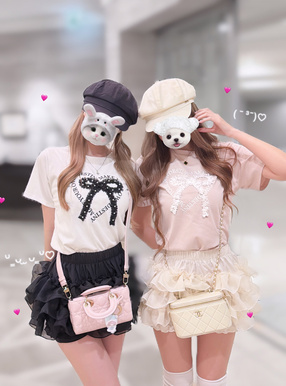 フリルリボンデザインTシャツ