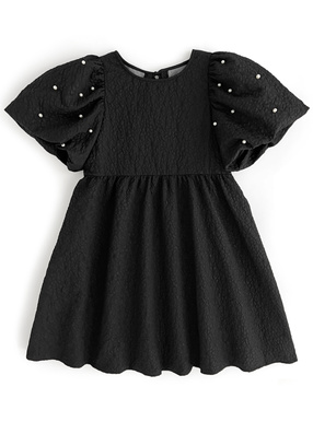 パールふくれジャガードフレアミニワンピース