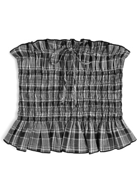 ILLIT アイリット BEB チェック柄リボンフリルベアトップ