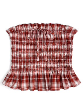 ILLIT アイリット BEB チェック柄リボンフリルベアトップ