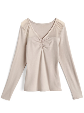 シアー切替ギャザートップス