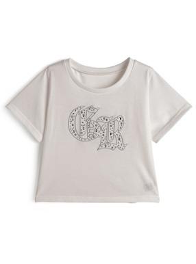 ビジューロゴ刺繍Tシャツ