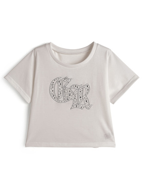 ビジューロゴ刺繍Tシャツ