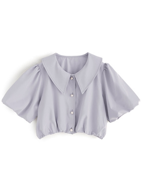 バルーンスリーブショート丈ブラウス