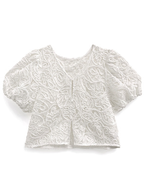 コードレースパフスリーブカーディガン