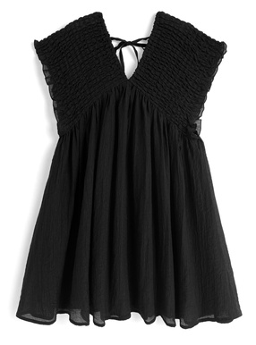 シャーリングショルダーフレアチュニック