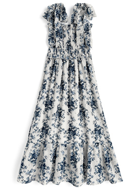 花柄ショルダーリボンキャミソールワンピース