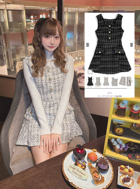 ツイードミニワンピース