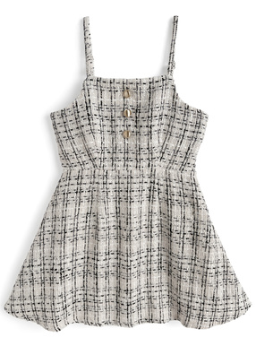 ツイードキャミソールフレアミニワンピース