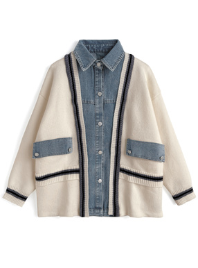 デニムドッキングニットカーディガン