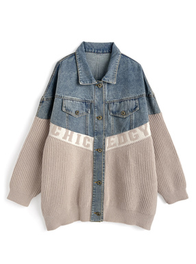 ニットドッキングデニムジャケット