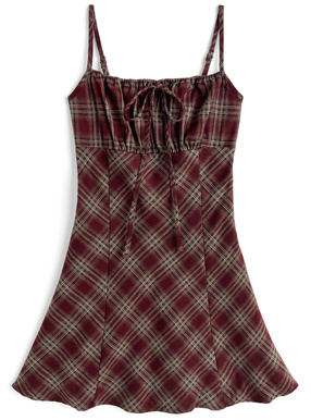 チェック柄キャミソールワンピース