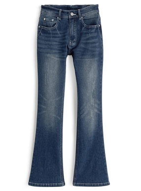 バック刺繍ローウエストデニムパンツ