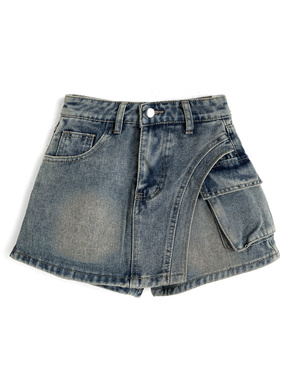 スリットカーゴデニムキュロット