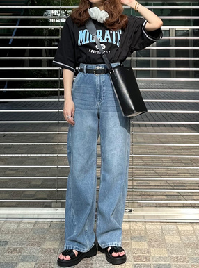 ワイドデニムペインターパンツ