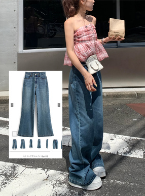 セミフレアデニムパンツ