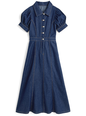 2025 Spring/Summer】スモッキングパフ袖デニムワンピース