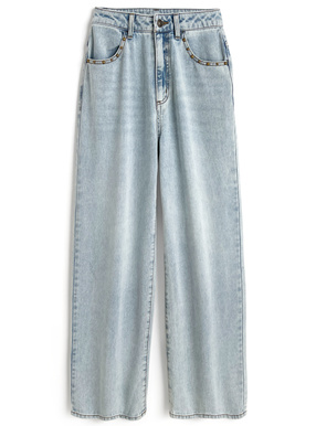 スタッズワイドデニムパンツ