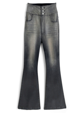 グラデーションハイウエストフレアデニムパンツ