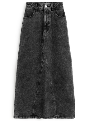 切替ロングデニムスカート