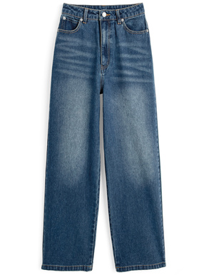 ストレートワイドウォッシュドデニムパンツ