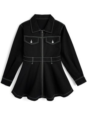 フロントジップフレアミニワンピース