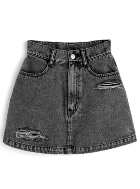 ダメージデニムキュロット