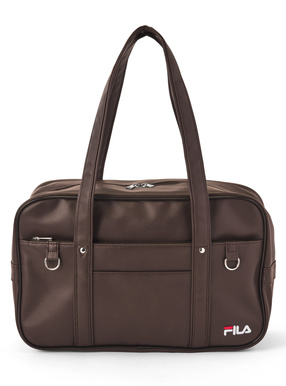 FILA　ロゴ刺繍レザーボストンバッグ