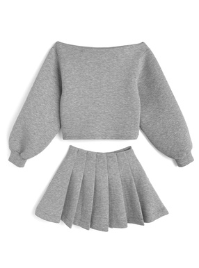 3wayトップス×プリーツミニスカートセットアップ