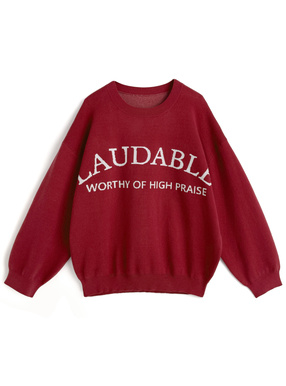 ロゴジャガードニットトップス