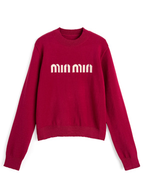 ロゴジャガードニットトップス