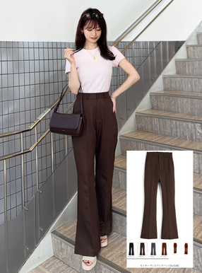 センタープレスフレアパンツ