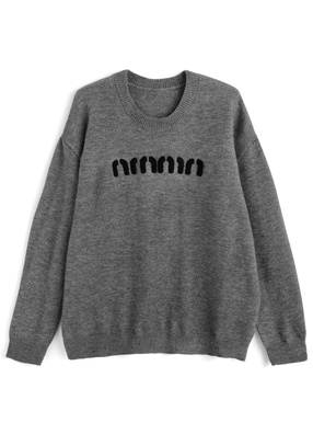 サガラ刺繍ロゴニットトップス