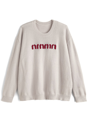 サガラ刺繍ロゴニットトップス