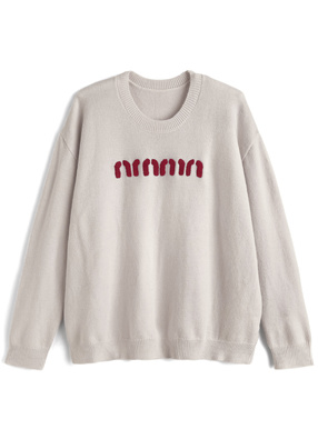 サガラ刺繍ロゴニットトップス