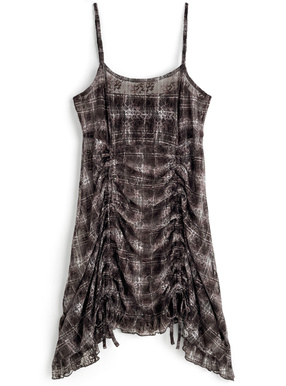 チェック柄レースドロストミニキャミソールワンピース