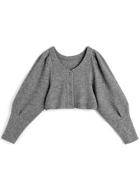 Vネックショート丈カーディガン