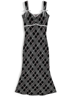 チェック柄キャミソールニットワンピース