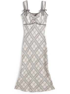 チェック柄キャミソールニットワンピース