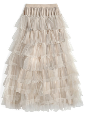 チュールティアードボリュームスカート