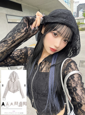 ダブルジップドロストレースパーカー