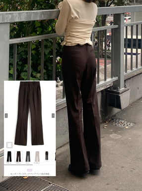 センタープレスタックフレアパンツ