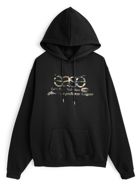 カモフラージュ柄ロゴプリントスウェットパーカー