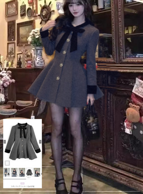 リボンフレアミニコート